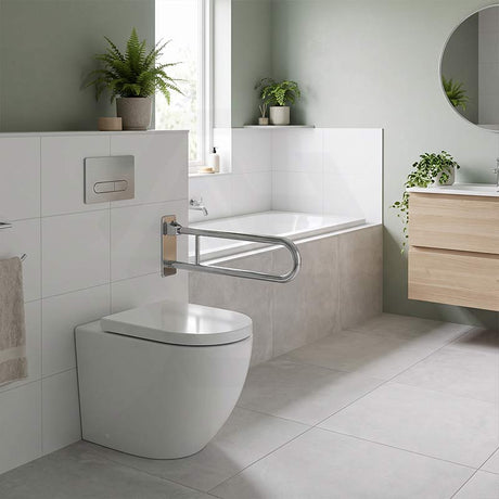 Fienza Alix Ambulant Rimless Wall-Faced Toilet Pan with Slim Seat Option 571x368x465/472mm - Gloss White