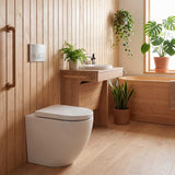Fienza Alix Ambulant Rimless Wall-Faced Toilet Pan with Slim Seat Option 571x368x465/472mm - Gloss White