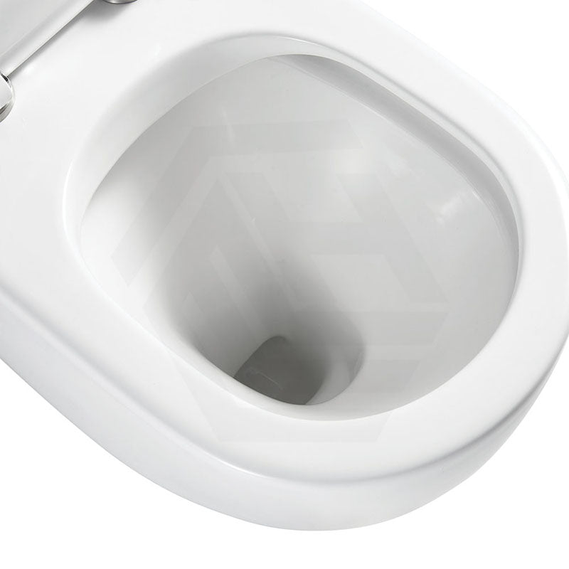 Fienza Alix Extra Height Rimless Wall-Faced Toilet Pan with Slim Seat Option 571x368x465/472mm - Gloss White