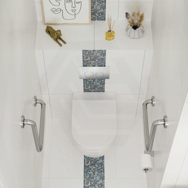 Fienza Alix Extra Height Rimless Wall-Faced Toilet Pan with Slim Seat Option 571x368x465/472mm - Gloss White
