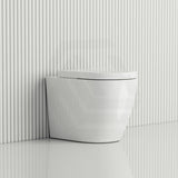 Fienza Alix Ambulant Rimless Wall-Faced Toilet Pan with Slim Seat Option 571x368x465/472mm - Gloss White