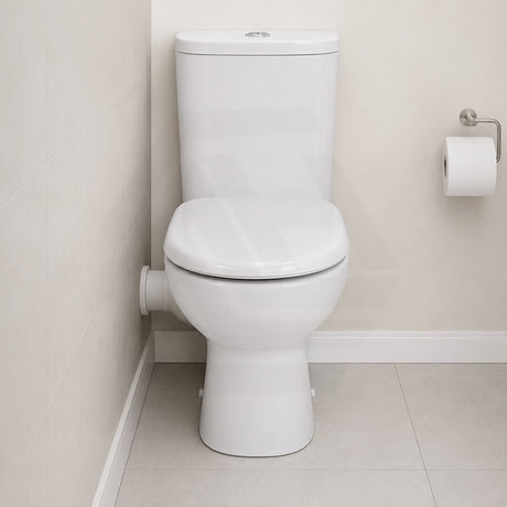 Fienza Petra Rimless Tornado Close-Coupled Toilet Suite with Left/Right Skew Trap 665x355x780mm - Gloss White