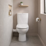 Fienza Petra Rimless Tornado Close-Coupled Toilet Suite with Left/Right Skew Trap 665x355x780mm - Gloss White