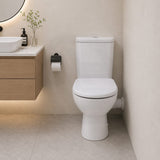 Fienza Petra Rimless Tornado Close-Coupled Toilet Suite with Left/Right Skew Trap 665x355x780mm - Gloss White