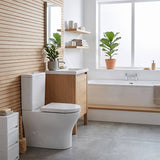 Fienza Tono Tornado Rimless Back to Wall Toilet Suite Slim Seat Available 660x360x885mm - Gloss White