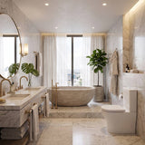 Fienza Tono Tornado Rimless Back to Wall Toilet Suite Slim Seat Available 660x360x885mm - Gloss White
