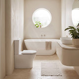 Fienza Tono Tornado Rimless Back to Wall Toilet Suite Slim Seat Available 660x360x885mm - Gloss White