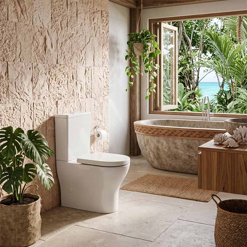 Fienza Tono Tornado Rimless Back to Wall Toilet Suite Slim Seat Available 660x360x885mm - Gloss White