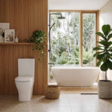 Fienza Tono Tornado Rimless Back to Wall Toilet Suite Slim Seat Available 660x360x885mm - Gloss White