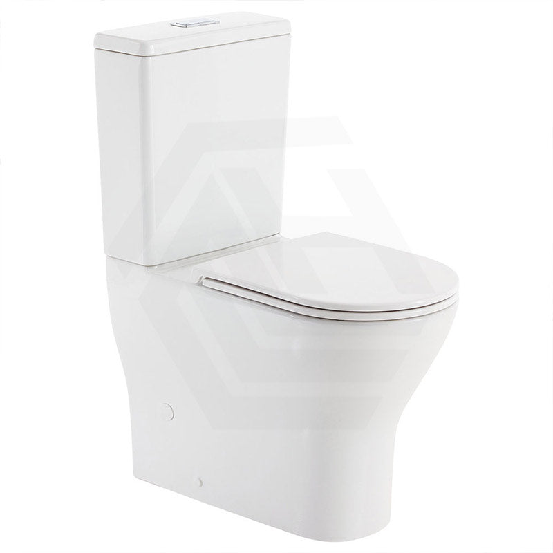 Fienza Tono Tornado Rimless Back to Wall Toilet Suite Slim Seat Available 660x360x885mm - Gloss White
