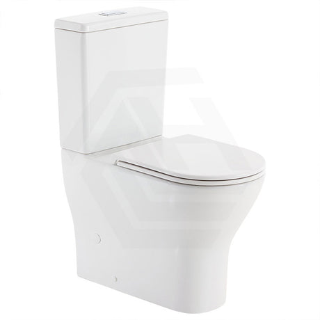 Fienza Tono Tornado Rimless Back to Wall Toilet Suite Slim Seat Available 660x360x885mm - Gloss White