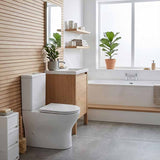 Fienza Tono Tornado Rimless Back to Wall Toilet Suite Slim Seat Available 660x360x885mm - Gloss White