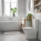 Fienza Tono Tornado Rimless Back to Wall Toilet Suite Slim Seat Available 660x360x885mm - Gloss White