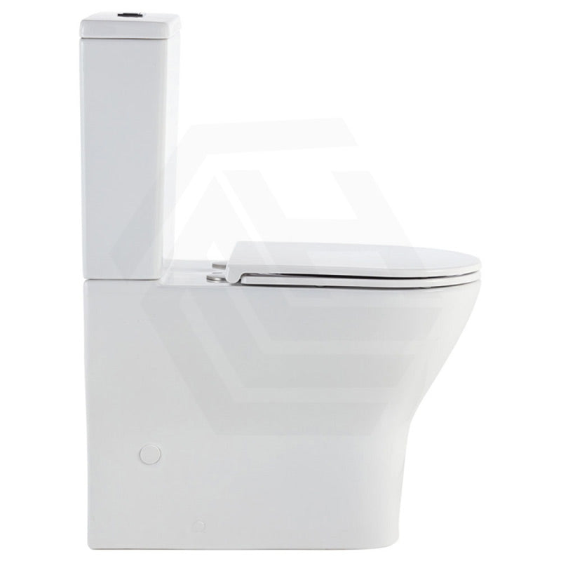 Fienza Tono Tornado Rimless Back to Wall Toilet Suite Slim Seat Available 660x360x885mm - Gloss White
