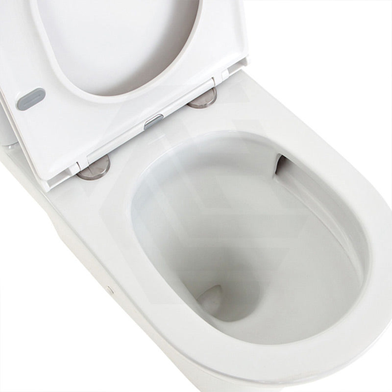 Fienza Tono Tornado Rimless Back to Wall Toilet Suite Slim Seat Available 660x360x885mm - Gloss White