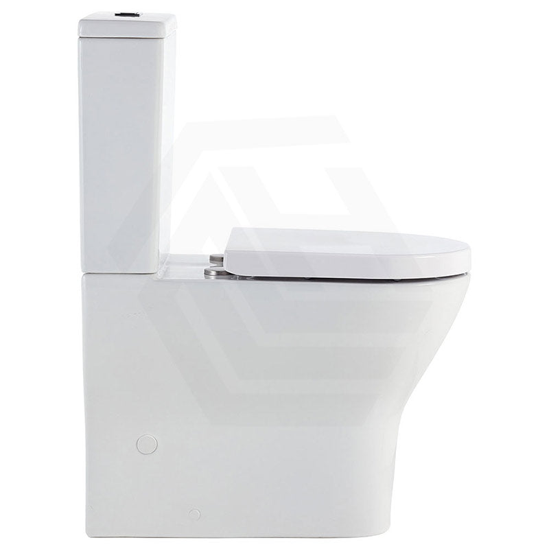 Fienza Tono Tornado Rimless Back to Wall Toilet Suite Slim Seat Available 660x360x885mm - Gloss White