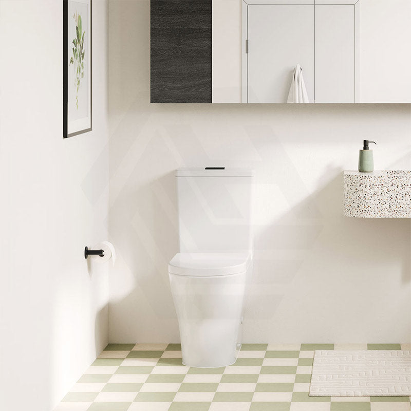 Fienza Tono Tornado Rimless Back to Wall Toilet Suite Slim Seat Available 660x360x885mm - Gloss White
