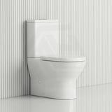 Fienza Tono Tornado Rimless Back to Wall Toilet Suite Slim Seat Available 660x360x885mm - Gloss White