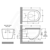 Fienza Koko Tornado Rimless Wall Hung Toilet Pan with Slim Seat For Bathroom Variant Colour Available
