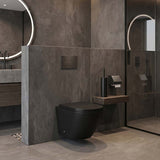 Fienza Koko Tornado Rimless Wall Hung Toilet Pan Only with Slim Seat 490x365x350mm - Matt Black/Matt White