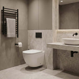 Fienza Koko Tornado Rimless Wall Hung Toilet Pan Only with Slim Seat 490x365x350mm - Matt Black/Matt White