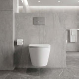 Fienza Koko Tornado Rimless Wall Hung Toilet Pan Only with Slim Seat 490x365x350mm - Matt Black/Matt White