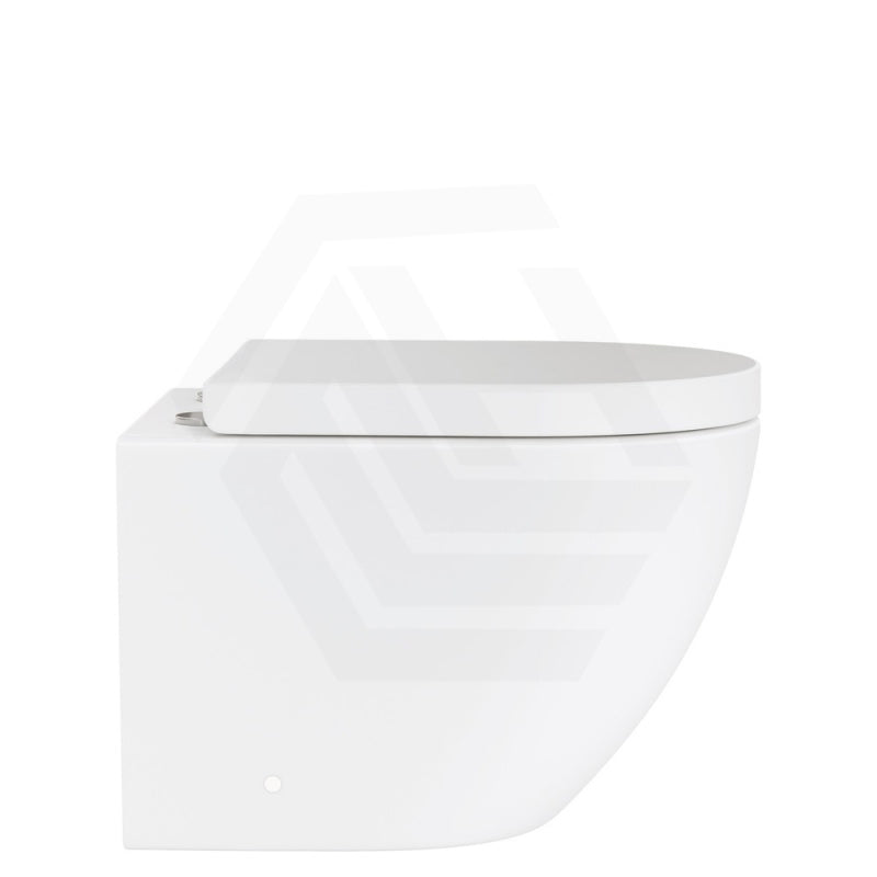 Fienza Koko Rimless Tornado Flush Wall Hung Toilet Pan Only 490x365x365mm - Gloss White/Matt White
