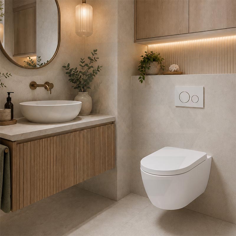 Fienza Koko Rimless Tornado Flush Wall Hung Toilet Pan Only 490x365x365mm - Gloss White/Matt White
