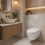 Fienza Koko Rimless Tornado Flush Wall Hung Toilet Pan Only 490x365x365mm - Gloss White/Matt White