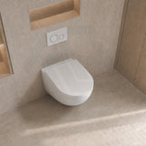 Fienza Koko Rimless Tornado Flush Wall Hung Toilet Pan Only 490x365x365mm - Gloss White/Matt White