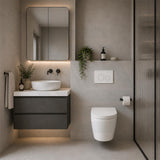 Fienza Koko Rimless Tornado Flush Wall Hung Toilet Pan Only 490x365x365mm - Gloss White/Matt White