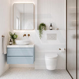 Fienza Koko Rimless Tornado Flush Wall Hung Toilet Pan Only 490x365x365mm - Gloss White/Matt White