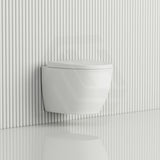 Fienza Koko Rimless Tornado Flush Wall Hung Toilet Pan Only 490x365x365mm - Gloss White/Matt White