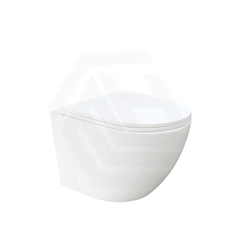 Fienza Koko Tornado Rimless Wall Hung Toilet Pan Only with Slim Seat 490x365x350mm - Variant Colour