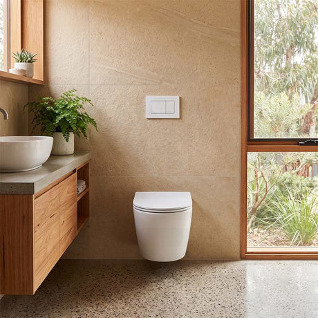 Fienza Koko Tornado Rimless Wall Hung Toilet Pan Only with Slim Seat 490x365x350mm - Variant Colour