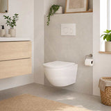 Fienza Koko Tornado Rimless Wall Hung Toilet Pan Only with Slim Seat 490x365x350mm - Variant Colour