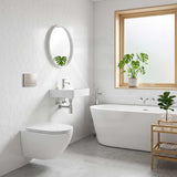 Fienza Koko Tornado Rimless Wall Hung Toilet Pan Only with Slim Seat 490x365x350mm - Variant Colour