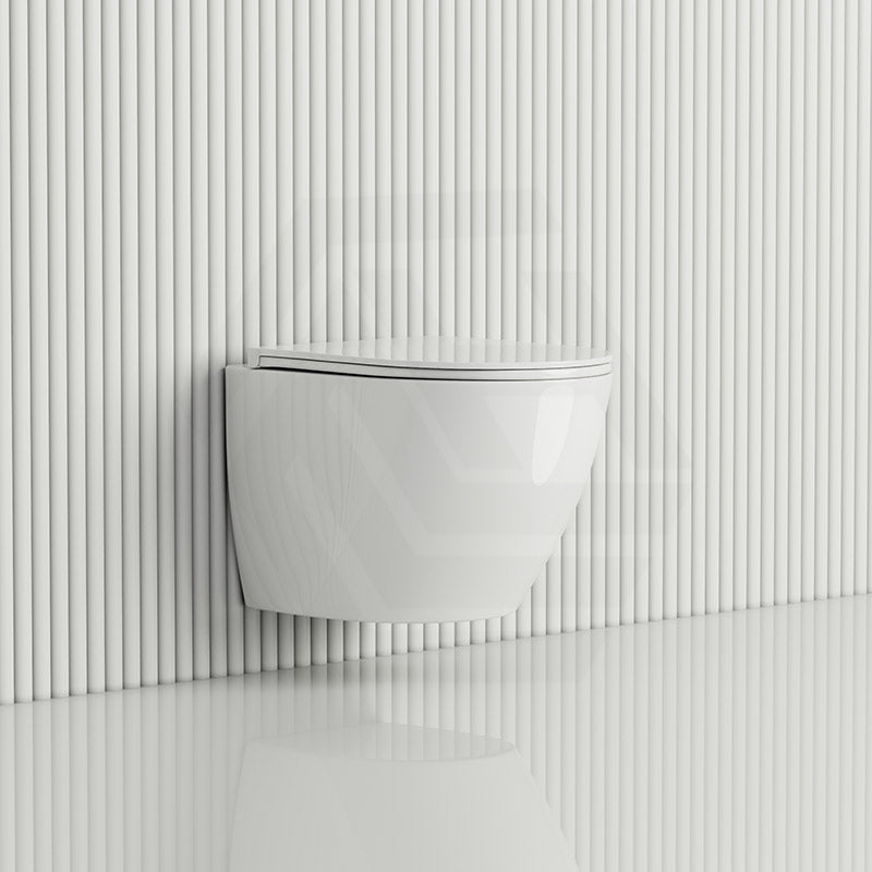 Fienza Koko Tornado Rimless Wall Hung Toilet Pan Only with Slim Seat 490x365x350mm - Variant Colour