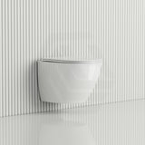 Fienza Koko Tornado Rimless Wall Hung Toilet Pan Only with Slim Seat 490x365x350mm - Variant Colour