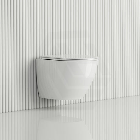 Fienza Koko Tornado Rimless Wall Hung Toilet Pan Only with Slim Seat 490x365x350mm - Variant Colour