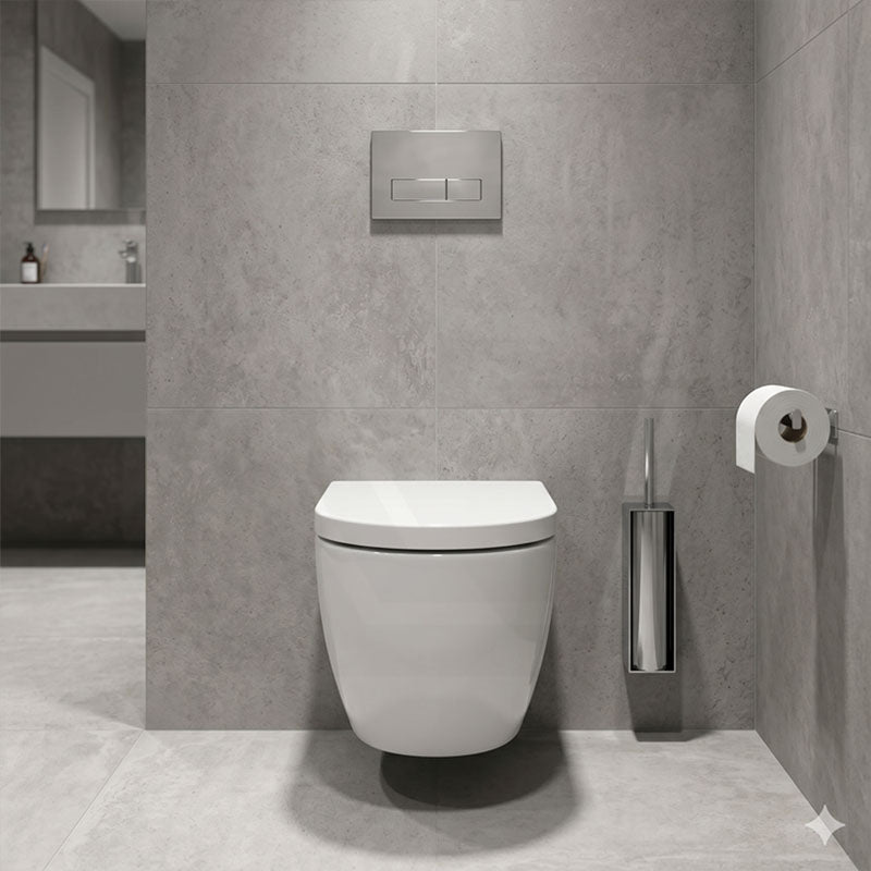 Fienza Koko Rimless Tornado Flush Wall Hung Toilet Pan Only 490x365x365mm - Gloss White