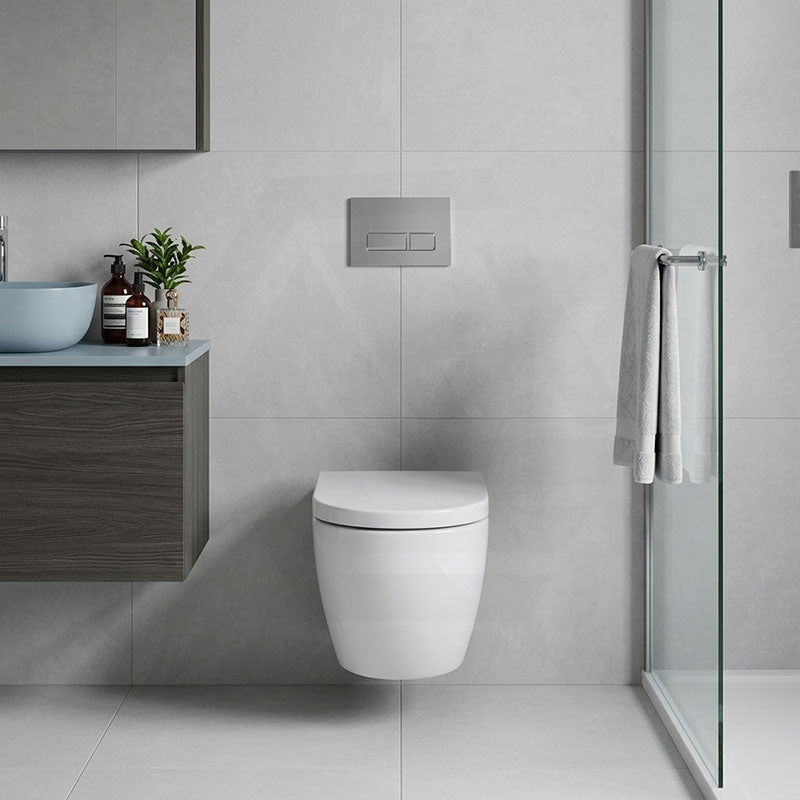 Fienza Koko Rimless Tornado Flush Wall Hung Toilet Pan Only 490x365x365mm - Gloss White