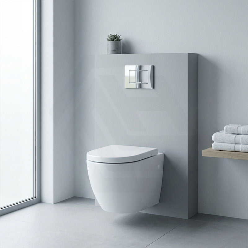 Fienza Koko Rimless Tornado Flush Wall Hung Toilet Pan Only 490x365x365mm - Gloss White