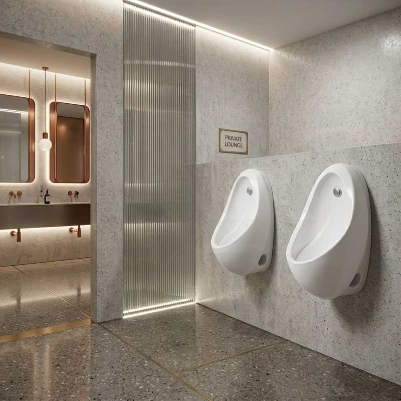 Fienza Isabella Wall-Hung Urinal Optional Kits with Zip® FlushMaster® 340x340x670mm - Gloss White