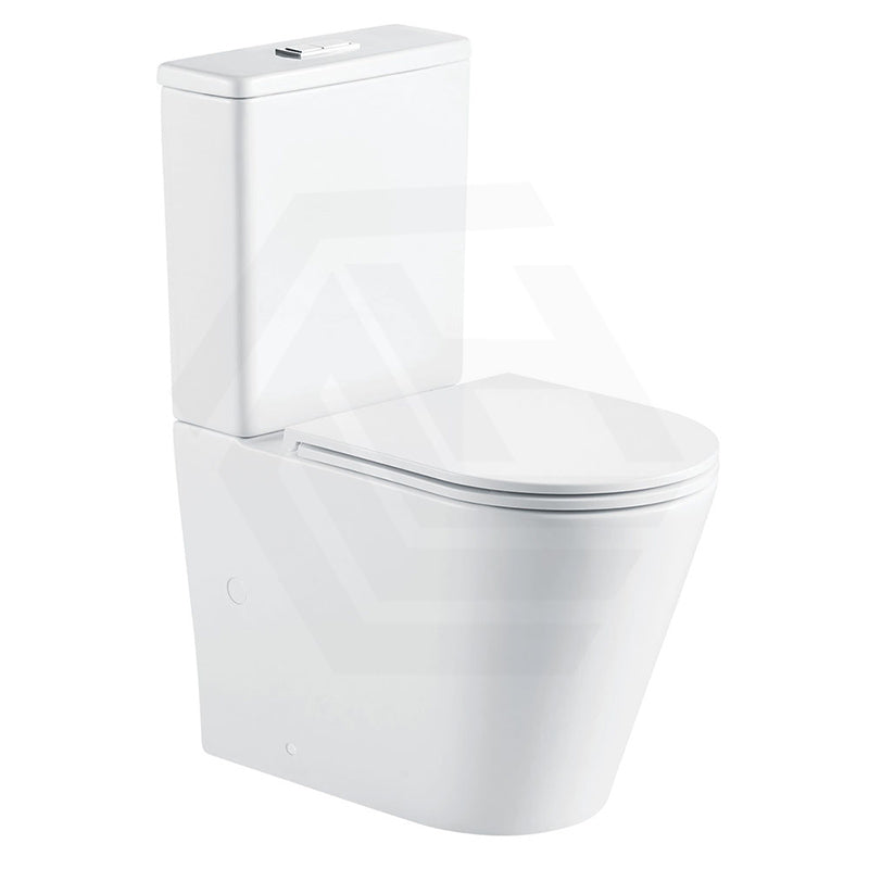 Fienza Aluca Rimless Tornado Back to Wall Toilet Suite Slim Seat Available 620x385x840mm - Gloss White