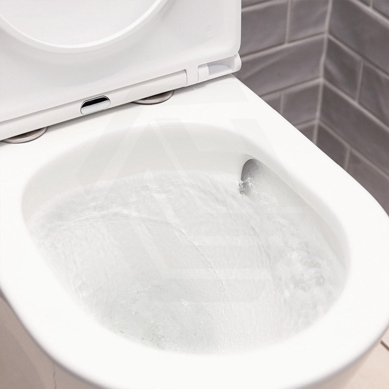 Fienza Aluca Rimless Tornado Back to Wall Toilet Suite Slim Seat Available 620x385x840mm - Gloss White