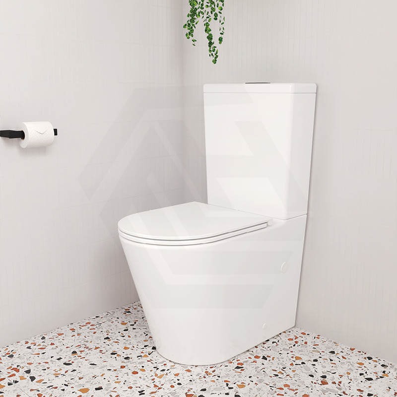 Fienza Aluca Rimless Tornado Back to Wall Toilet Suite Slim Seat Available 620x385x840mm - Gloss White