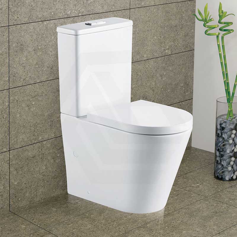 Fienza Aluca Rimless Tornado Back to Wall Toilet Suite Slim Seat Available 620x385x840mm - Gloss White