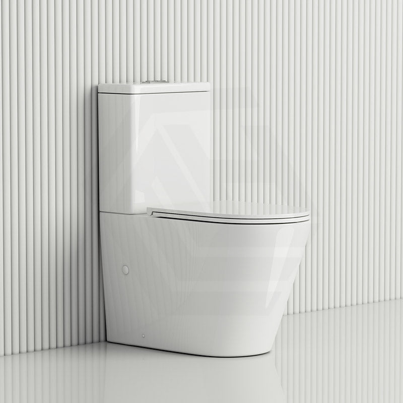 Fienza Aluca Rimless Tornado Back to Wall Toilet Suite Slim Seat Available 620x385x840mm - Gloss White