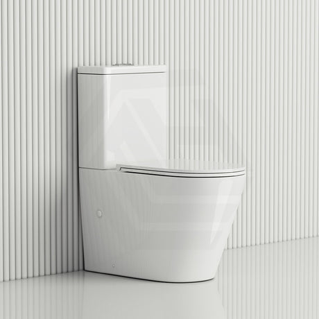 Fienza Aluca Rimless Tornado Back to Wall Toilet Suite Slim Seat Available 620x385x840mm - Gloss White